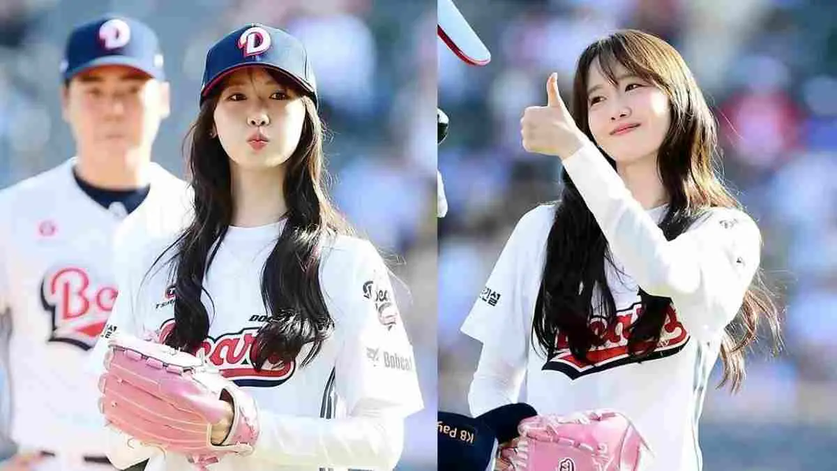 Yoona SNSD mencuri perhatian saat melakukan lemparan pertama di pertandingan bisbol dengan pesona dan aksi yang memukau (newsen)