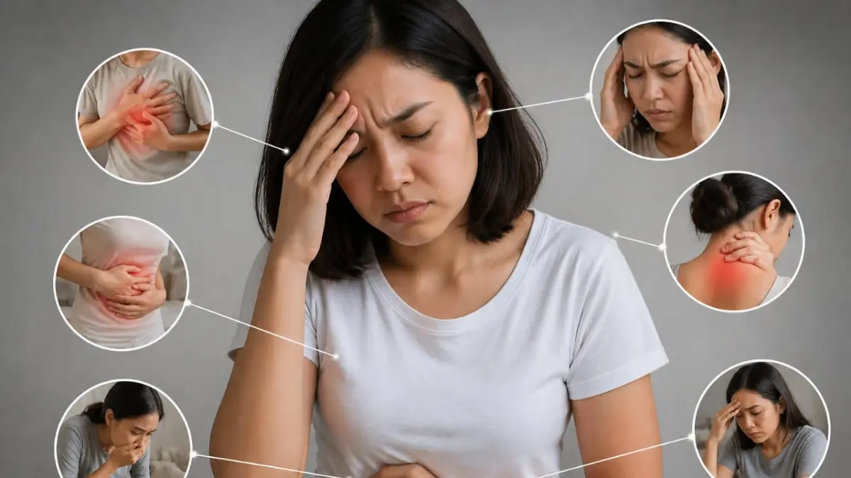 Ternyata sakit nggak cuma karena virus. Pikiran kamu juga bisa jadi penyebab tubuh drop tanpa sadar! (sumber : AI)