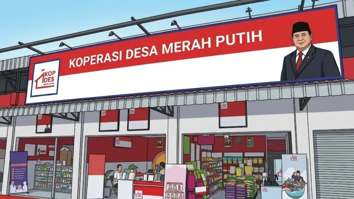 Anggaran Rp1,6 M tapi yang sampai cuma setengah?. Isu proyek Kopdes Merah Putih ini bikin publik bertanya-tanya. Fakta atau masalah serius? (sumber: AI, ilustrasi koperasi merah putih)