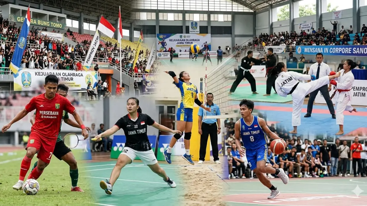Regulasi baru hadir, tapi apakah benar membawa kemajuan? Dunia olahraga Jatim sedang di persimpangan (Ilustrasi cabang olahraga: AI)