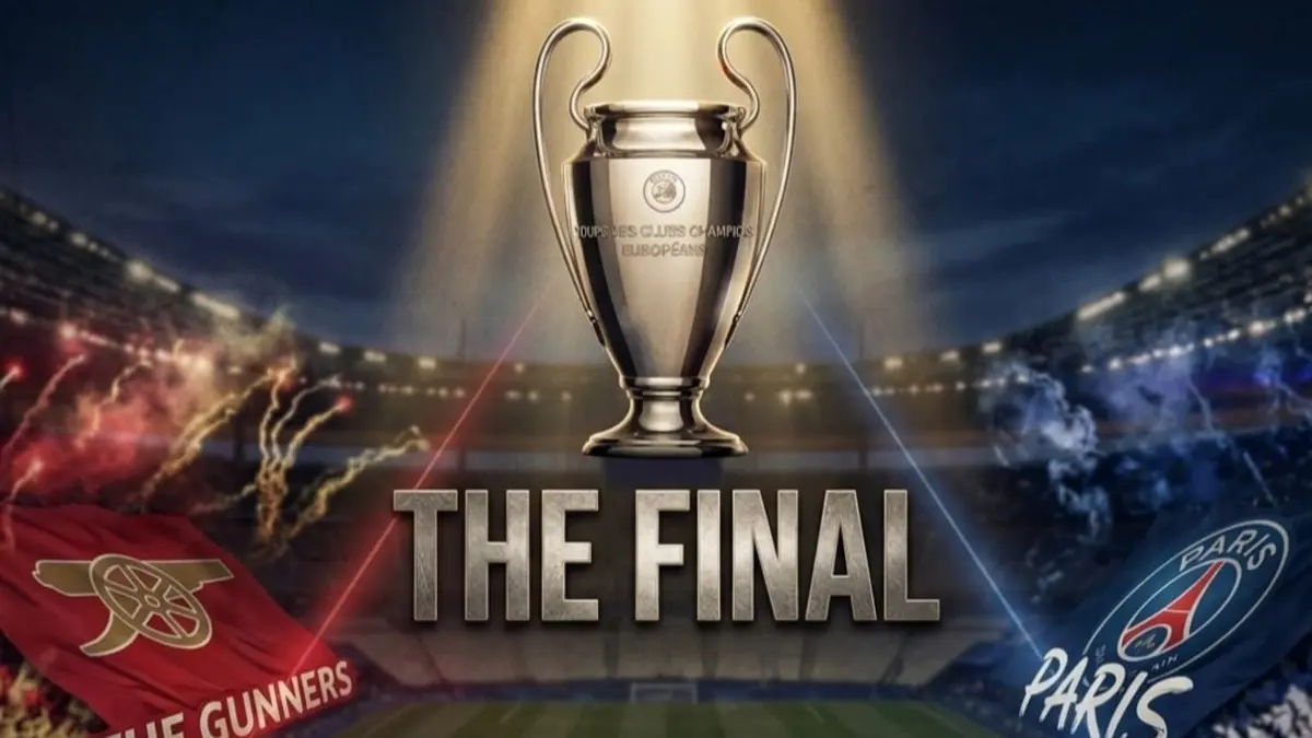 Final Liga Champions 2026 resmi mempertemukan PSG vs Arsenal di Budapest! PSG datang sebagai juara bertahan, sementara Arsenal berburu trofi UCL pertama sepanjang sejarah. Siapa yang bakal jadi raja Eropa musim ini? (Ilustrasi Final UEFA Champions league 2026: AI)