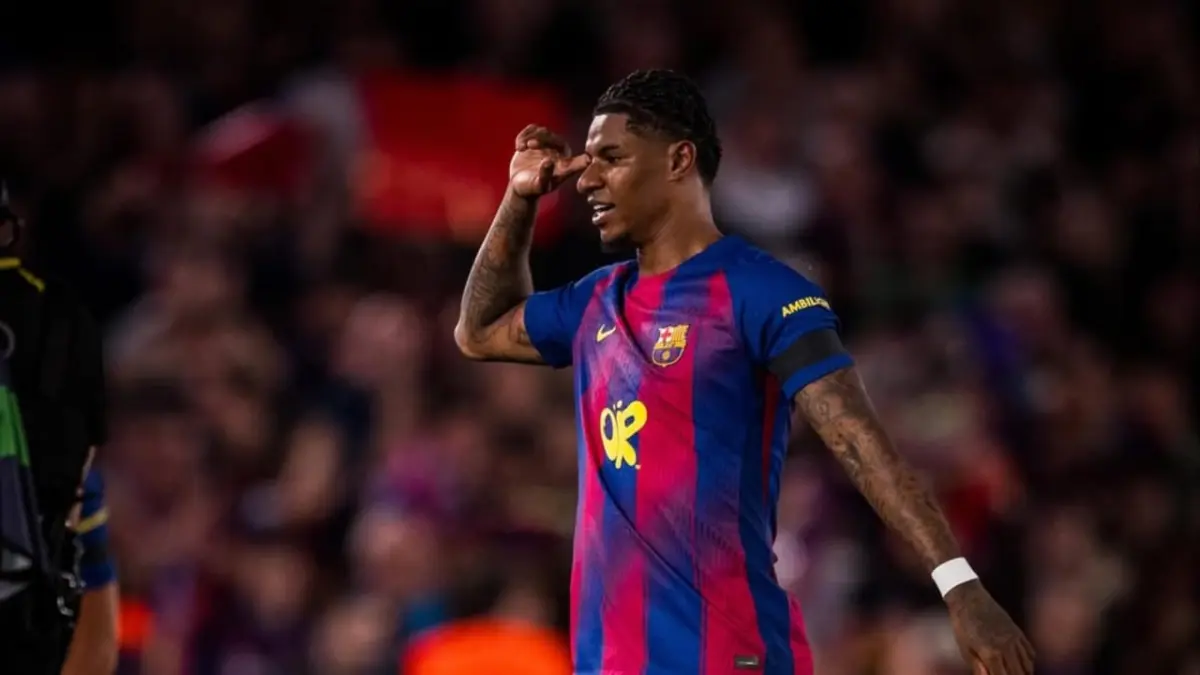 Marcus Rashford saat mencetak gol yang mengunci gelar La Liga bagi FC Barcelona musim ini. (Sumber foto: Instagram/fcbarcelona)
