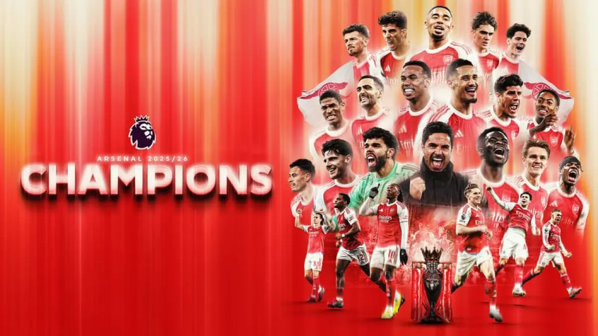 22 tahun menunggu akhirnya terbayar! Arsenal resmi kembali jadi juara Premier League dan fans The Gunners langsung berpesta besar. (Sumber foto : Premier League)