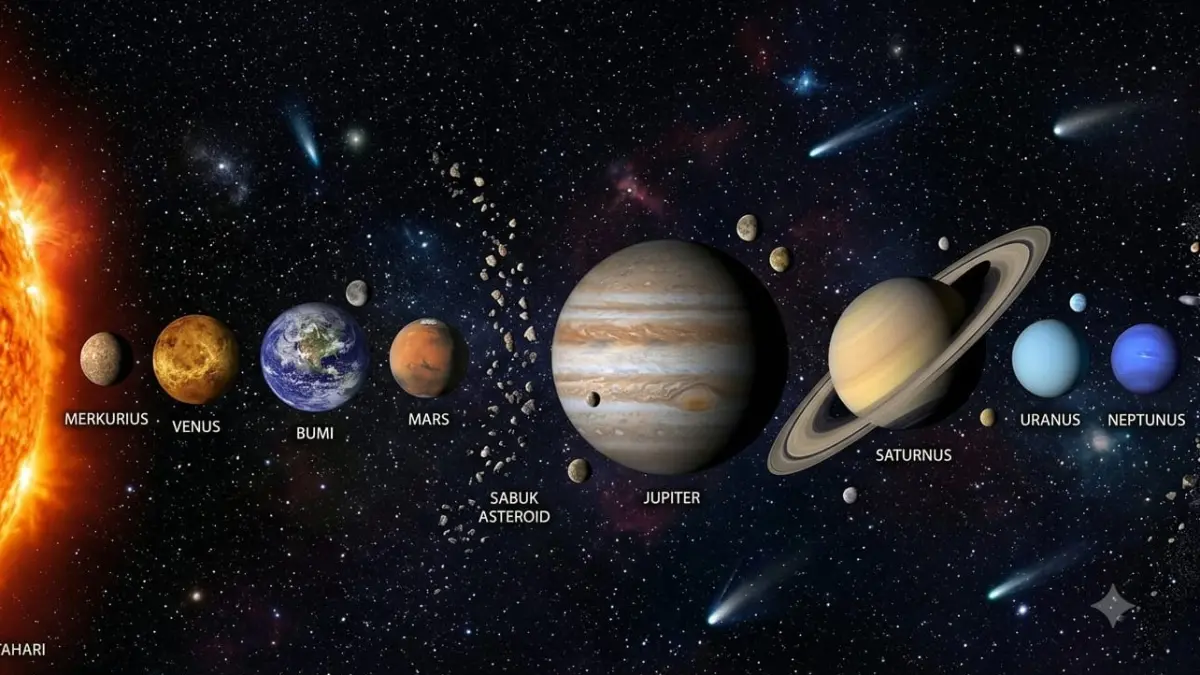 Akankah manusia benar-benar pindah dari Bumi suatu hari nanti? Ilmuwan mengungkap syarat utama planet yang bisa dihuni manusia serta tantangan besar kolonisasi Mars di masa depan.(Ilustrasi planet tata Surya: AI)