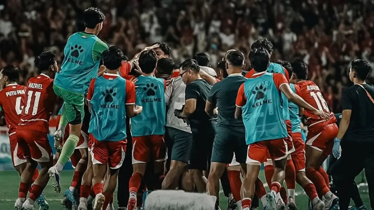 Momen selebrasi para pemain Timnas U-19 saat merayakan kemenangannya atas Vietnam U-19. (Sumber foto: Instagram/timnasindonesia)