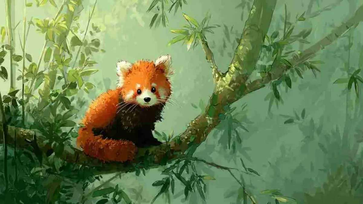 Secara genetik panda merah adalah karnivor, tetapi hampir seluruh makanannya berupa bambu. Bagaimana evolusi membentuk kebiasaan unik ini? (Sumber: AI)