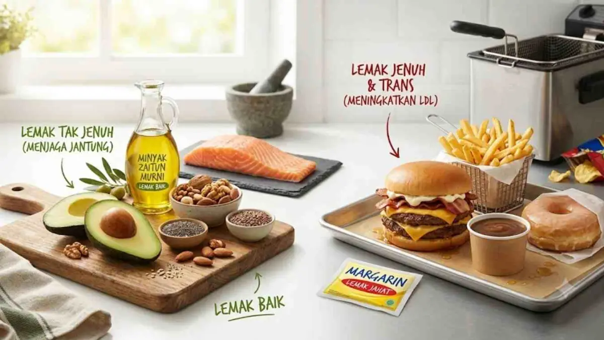 Masih menganggap semua lemak berbahaya? Faktanya, tubuh membutuhkan lemak untuk menjalankan berbagai fungsi penting. Kuncinya bukan menghindari lemak, tetapi memilih jenis yang tepat. Simak perbedaan lemak baik dan lemak jahat agar pola makan Anda semakin sehat. (ilustrasi)