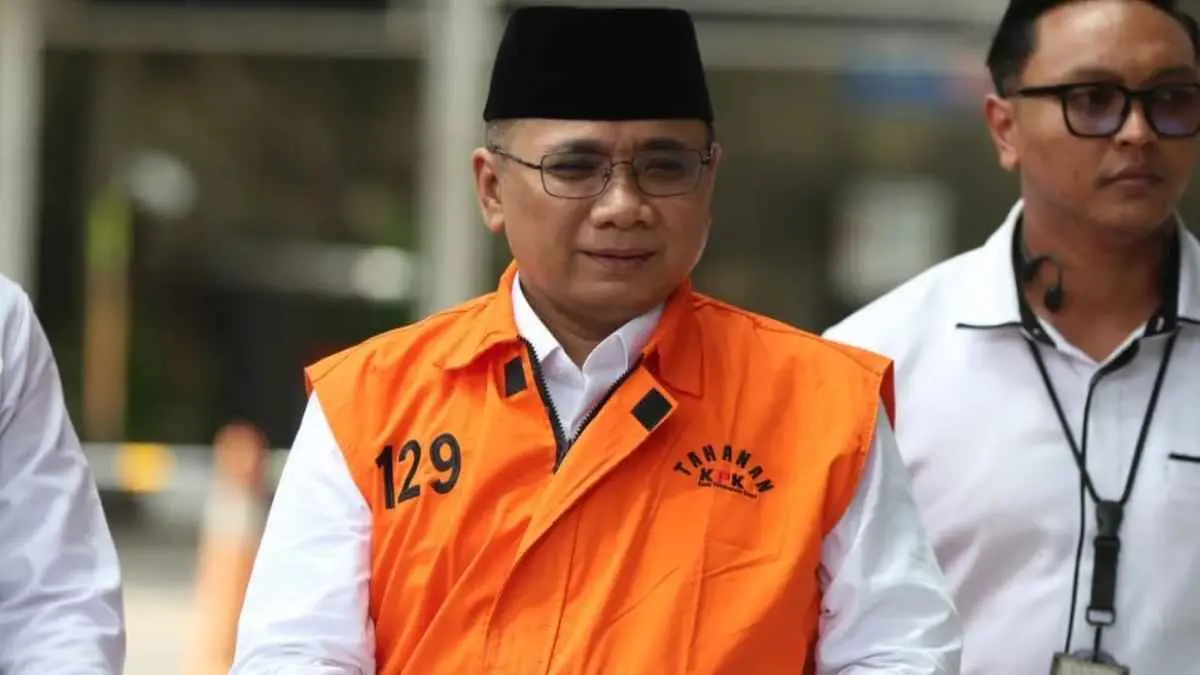 Sidang perdana eks Menag Yaqut Cholil mengungkap dugaan korupsi kuota haji dengan kerugian negara mencapai Rp622 miliar. (Dery Ridwansah/ JawaPos.com)