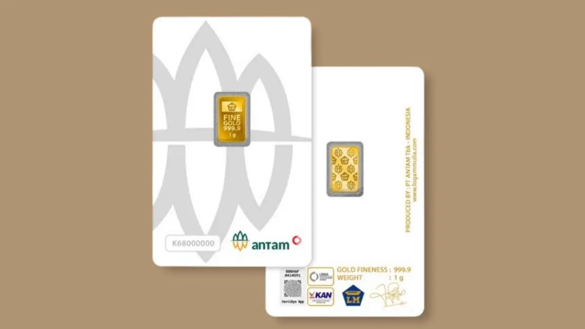 Harga emas Antam hari ini ambruk Rp30 ribu per gram, cek harga terbaru dari 0,5 gram hingga 1 kilogram. (logammulia.com)