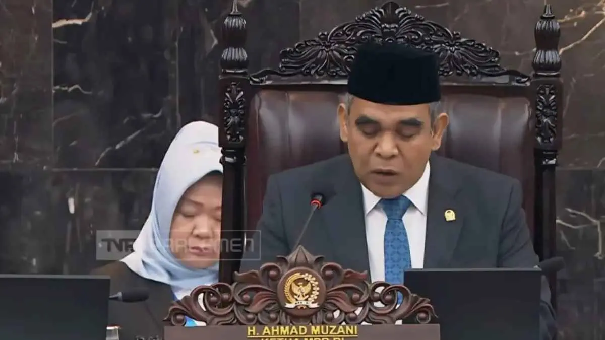 Sebanyak 103 anggota DPR dan DPD tercatat tidak hadir dalam Sidang Tahunan MPR 2026. Meski begitu, sidang tetap berjalan karena 629 anggota hadir dan kuorum dinyatakan terpenuhi.  (TV Parlemen)