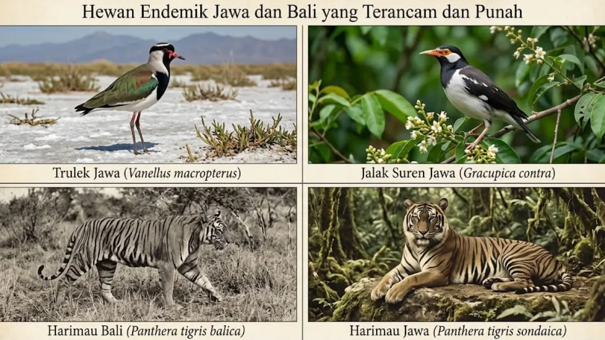 Potret satwa endemik Indonesia. (ilustrasi AI)