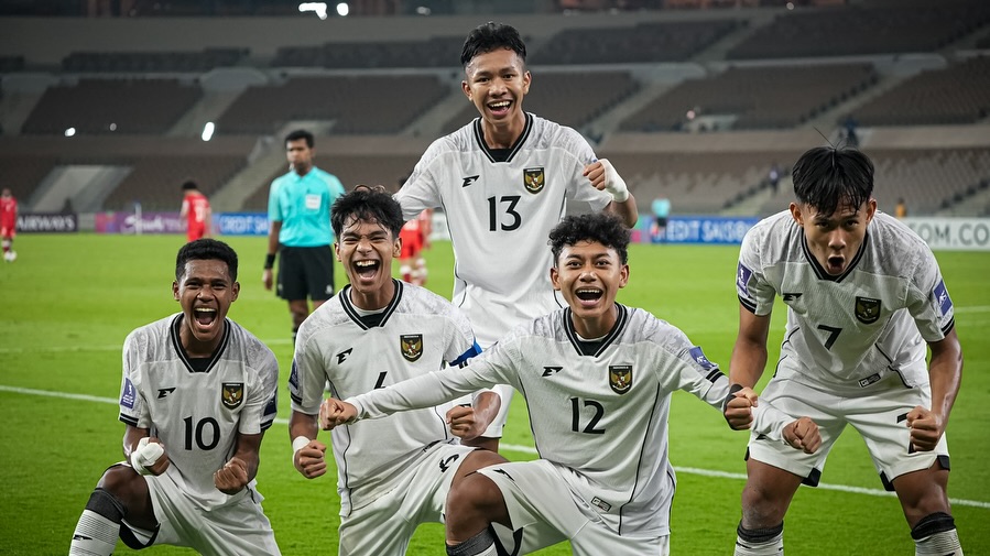 Timnas U-17 Merayakan Kemenagan