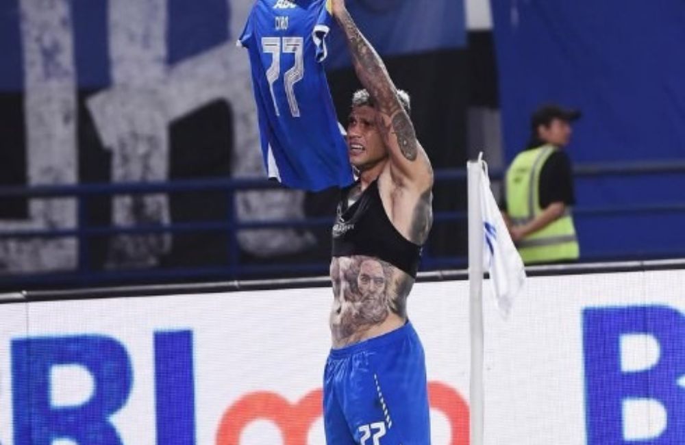 Ciro Alves saat merayakan gol dalam lanjutan BRI liga 1