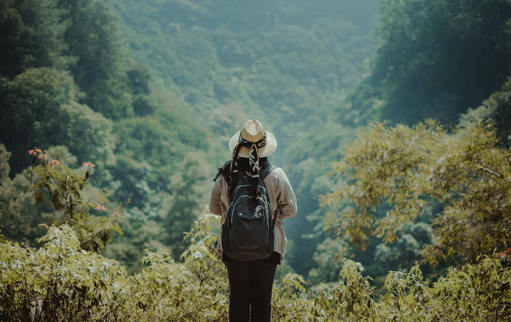 Ilustrasi pendaki gunung tektok