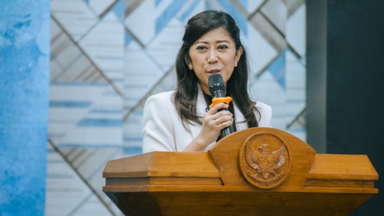 Menteri Komdigi Meutya Hafid ketika menghadiri acara dewan pers