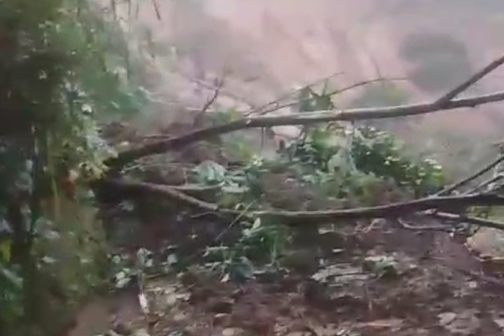 Tanah longsor di Kecamatan Bendungan Trenggalek yang sebabkan enam warga hilang.