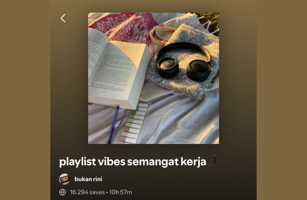 Suasana kerja pagi hari butuh lagu penuh makna. Temani hari kamu dengan playlist terbaik di Spotify