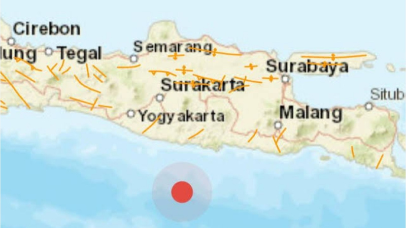 Ilustrasi gempa di Pacitan yang dirasakan hingga Trenggalek