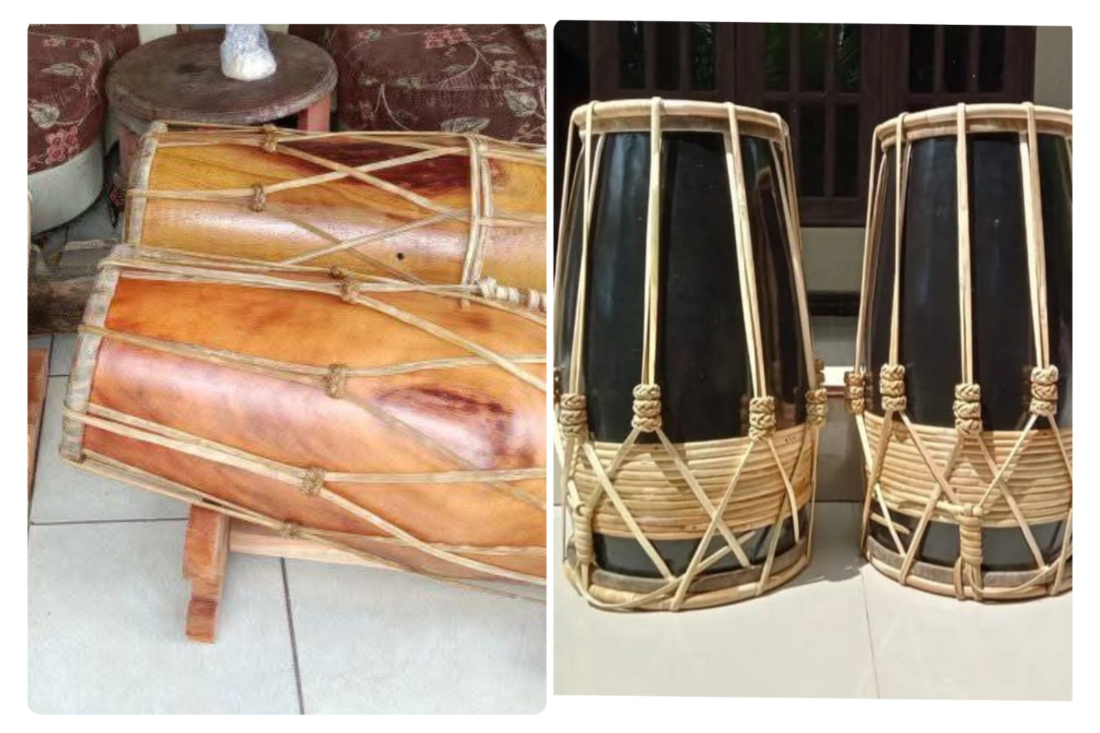 Ada perbedaan antara kendang cekdong (kiri) dan Banyuwangen.