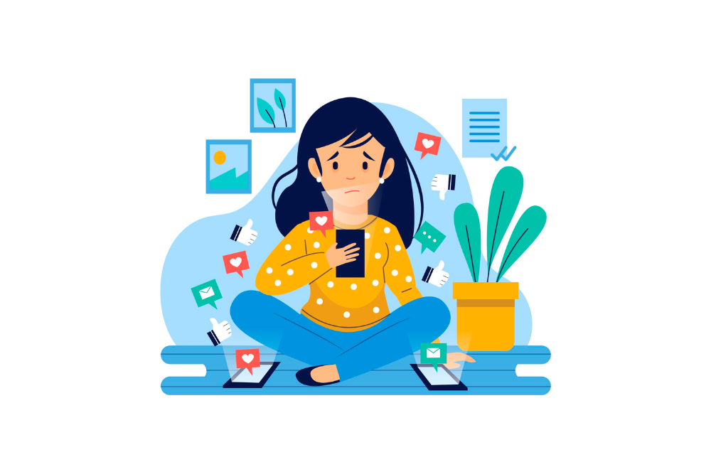 Ilustrasi Social Media Addiction