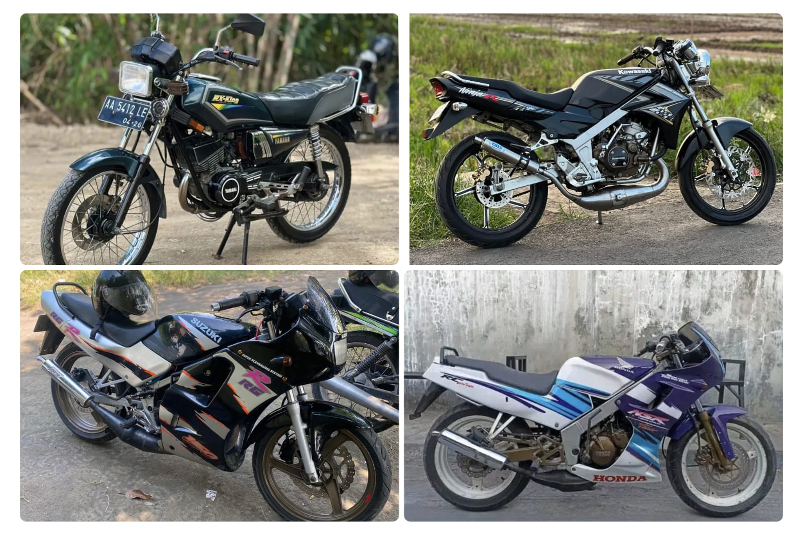 Beberapa tipe motor sport 2 tak yang populer di Indonesia.