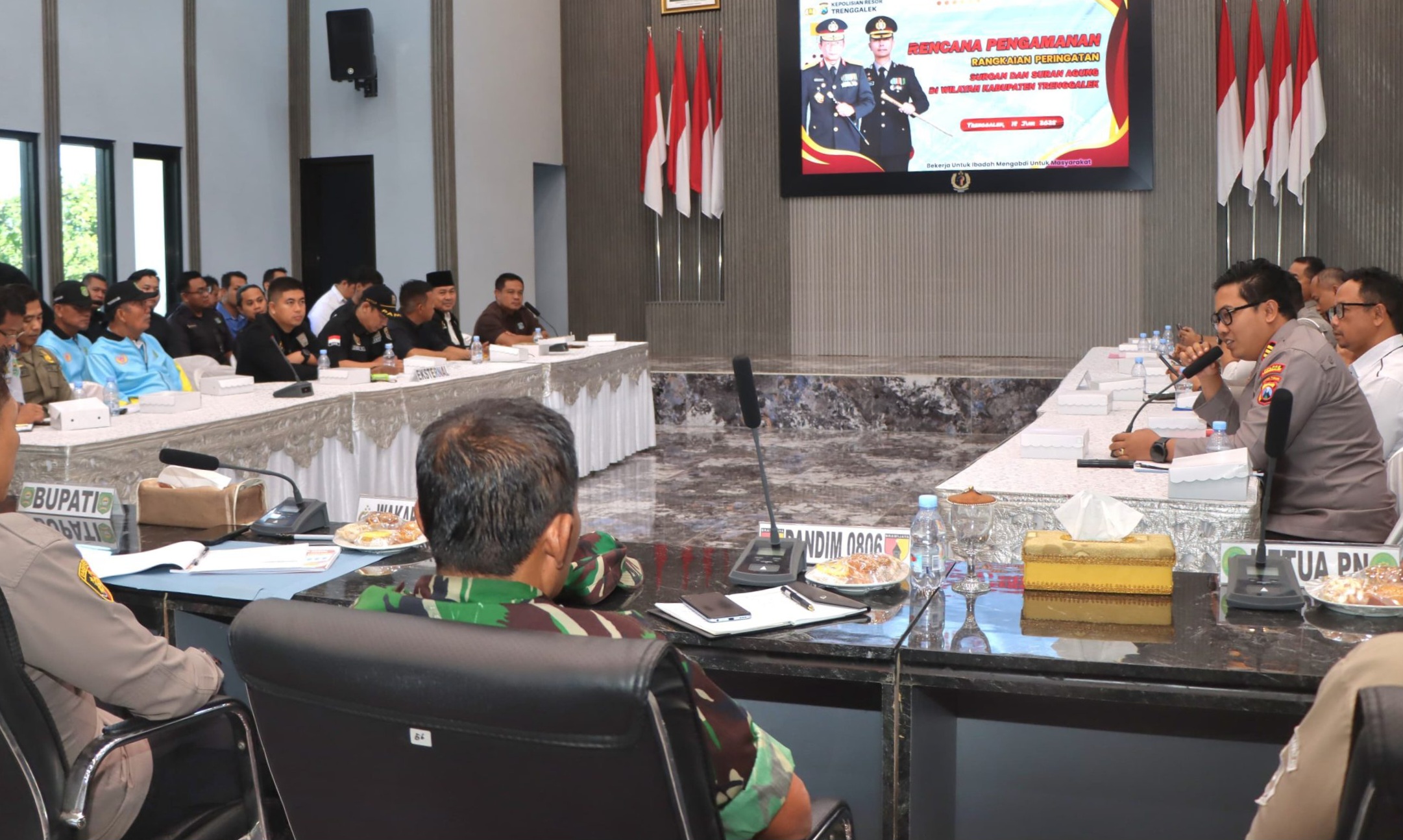 Polres Trenggalek mengundang sejumlah petinggi perguruan silat untuk rapat koordinasi jelang 1 Suro. (POLRES TRENGGALEK)
