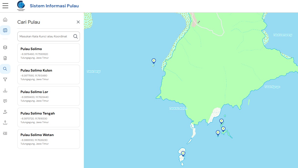 Tangkapan layar Sistem Informasi Pulau yang sekarang merujuk pada Keputusan Menteri Dalam Negeri Nomor 300.2.2-2138 Tahun 2025.