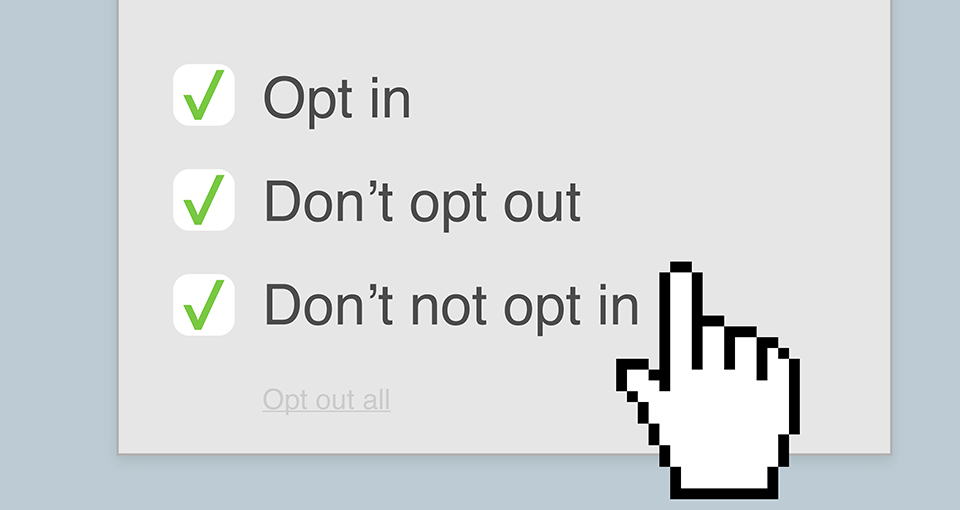 Dark pattern design.