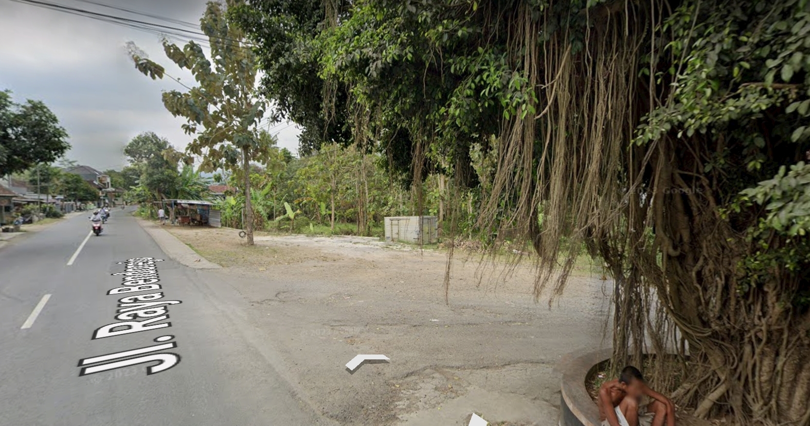 Pohon beringin di pinggir jalan raya ini jadi landmark alami Desa Pogalan, Kecamatan Pogalan, Trenggalek. (GOOGGLE MAPS)