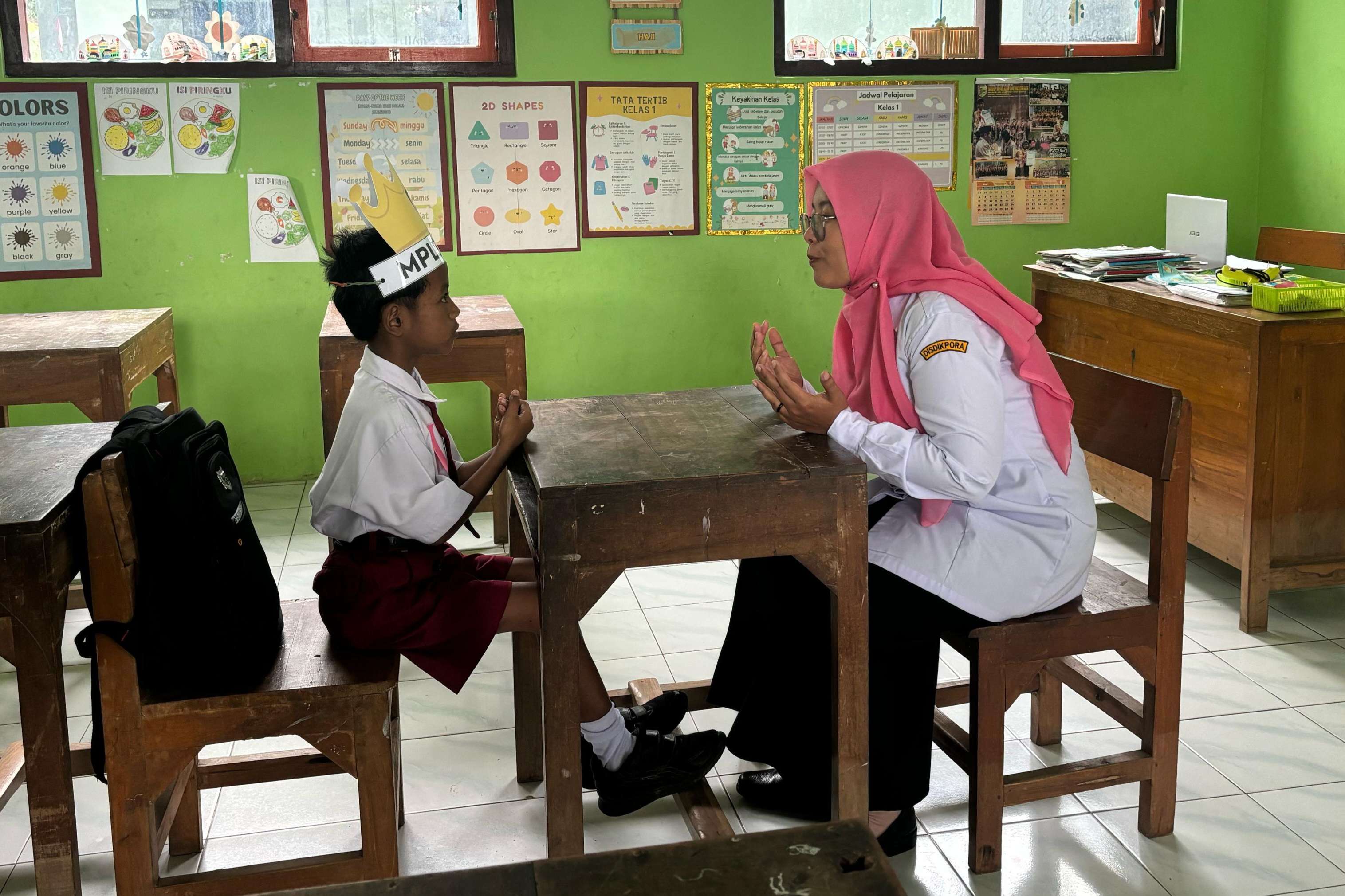 Hanya satu siswa yang didapat SDN 1 Kendalrejo pada tahun ajaran baru ini. (AMALIA RIZKY/RADAR TRENGGALEK)