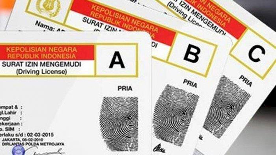 Berbagai jenis surat izin mengemudi (SIM).