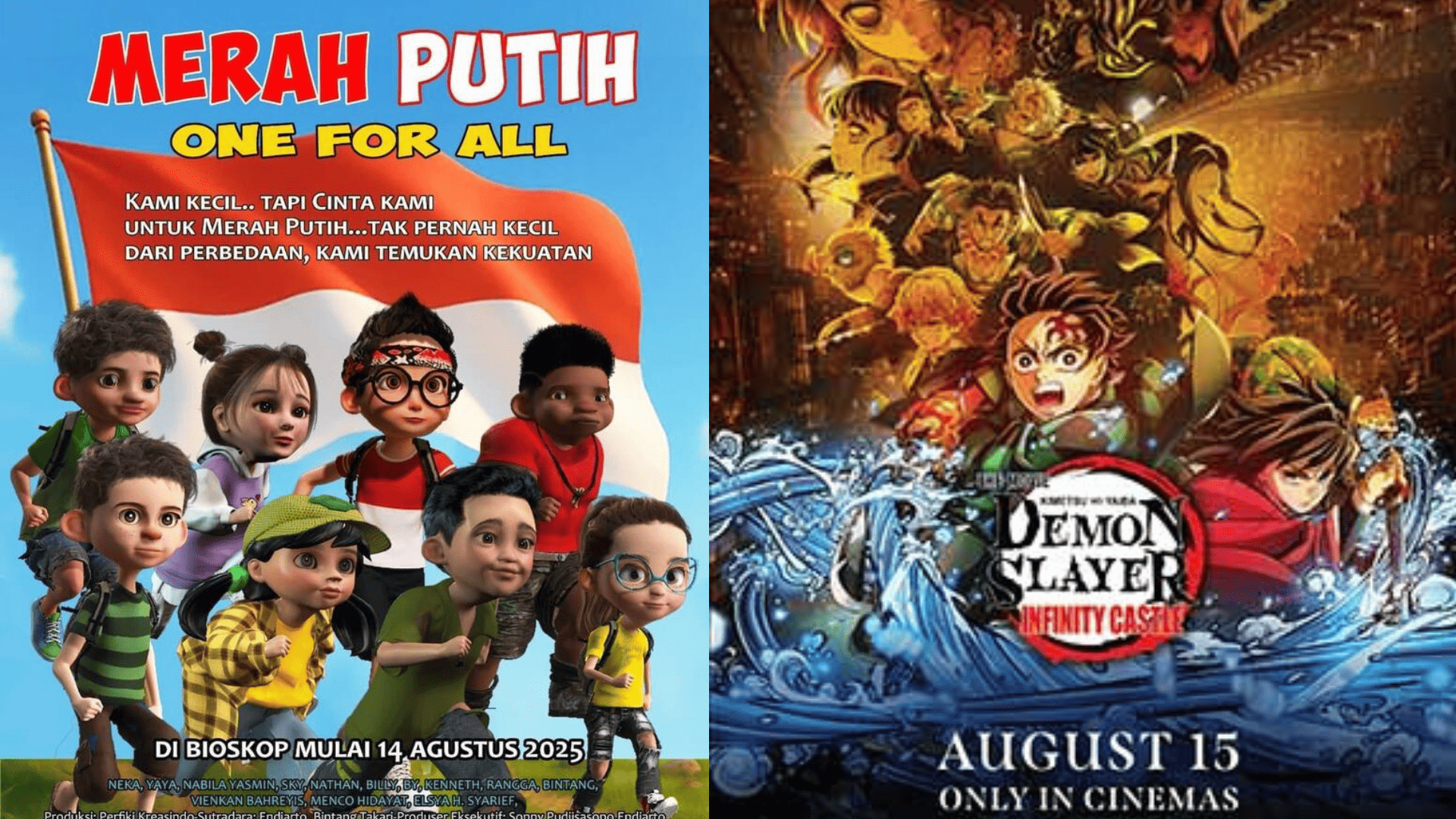 Poster film animasi Merah Putih One for All dan Demon Slayer (Gambar: X)