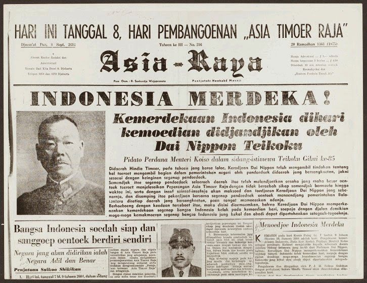 Pernyataan Perdana Menteri Koiso yang dimuat dalam surat kabar Asia Raya (8 September 1944) (Gambar: Facebook - Galeri Sejarah)