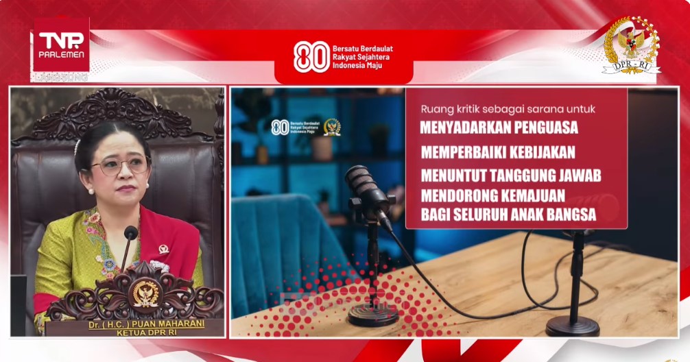 Puan Maharani kenakan Kebaya Hokokai dalam Sidang Tahunan MPR 2025 (Gambar: YouTube DPR RI)