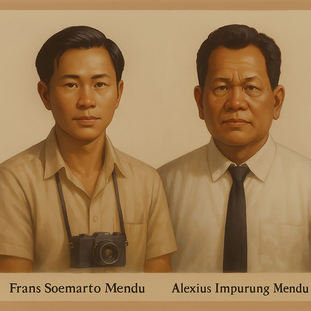 Ilustrasi Mendur Bersaudara, fotografer yang abadikan momen proklamasi kemerdekaan Indonesia. (Gambar: AI)
