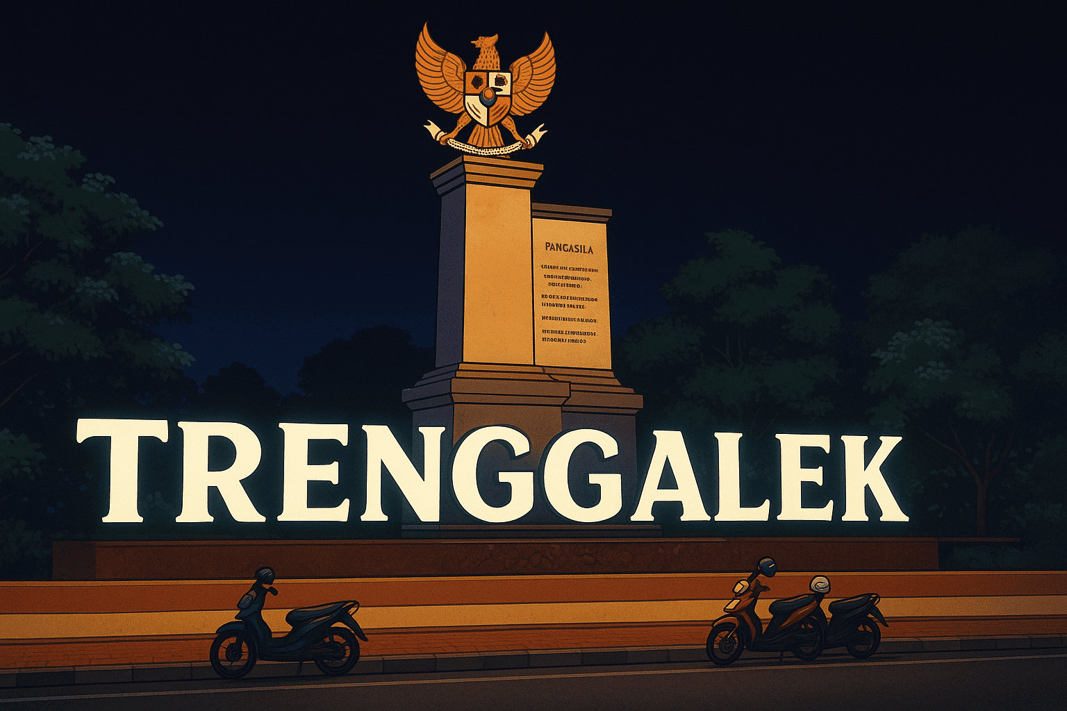Alun-Alun Trenggalek sebagai identitas Kota Trenggalek (Gambar: AI)