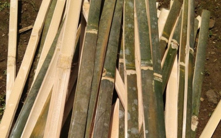 Umumnya, bambu di Trenggalek menjadi bahan utama layang-layang karena terkenal ringan, elastis, sekaligus kokoh.