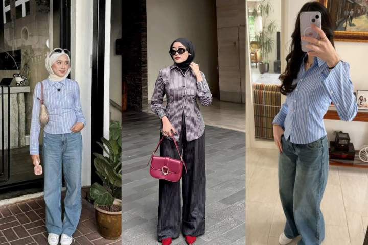 Stripe shirt fit body