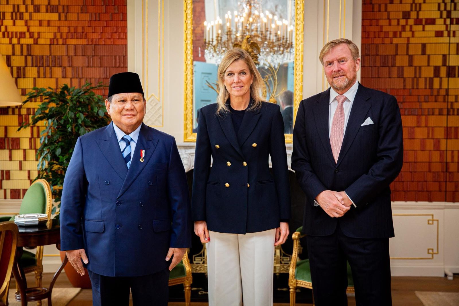 Presiden Prabowo bertemu Raja Belanda Willem-Alexander dan Ratu Maxima di Istana Huis ten Bosch, Den Haag, Jumat (26/9/2025) siang waktu setempat.