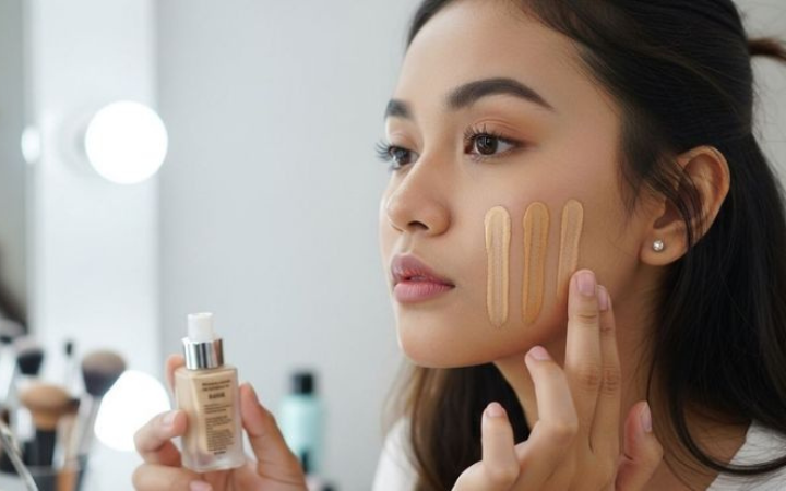 Proses oksidasi pada foundation sering membuat warna make-up tampak lebih gelap dari seharusnya setelah beberapa jam. (Pinterest.com)