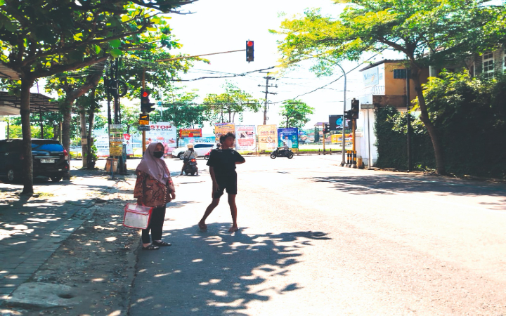 Area simpang tiga Hotel Widowati yang nantinya akan dibangunkan jalan tembus ke RSUD dr Soedomo, Trenggalek.