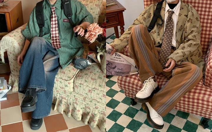 Contoh 2 jenis outfit gaya retro kekinian yang menyesuaikan trend zaman sekarang.