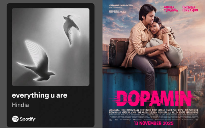 Lagu &ldquo;Everything U Are&rdquo; dari Hindia jadi pengiring emosional dalam film Dopamin, menambah kedalaman kisah yang dibintangi Angga Yunanda dan Shenina Cinnamon.