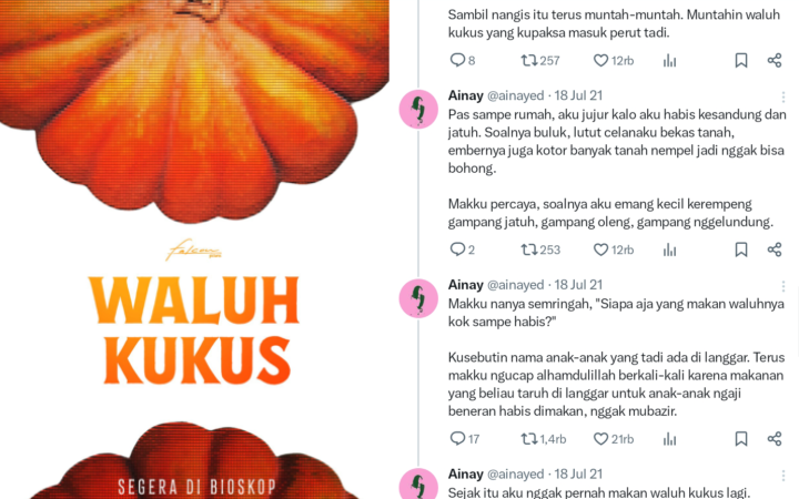 Kisah viral Waluh Kukus yang sempat bikin netizen nangis pada 2021 kini diadaptasi jadi film oleh Falcon Pictures. (Twitter)