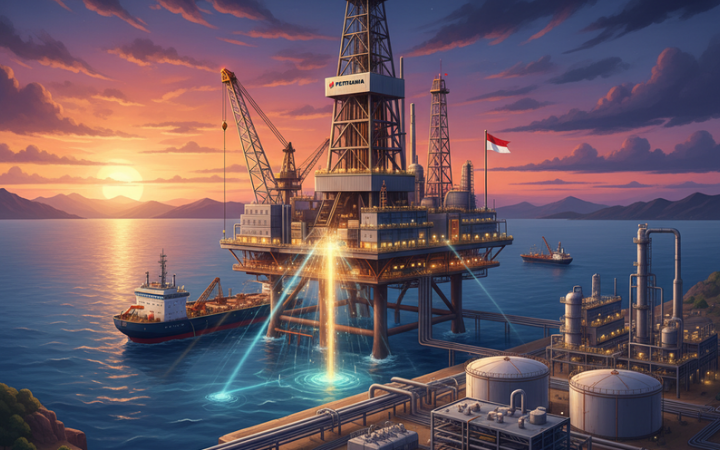 Fasilitas pengeboran Pertamina yang menjadi lokasi penemuan cadangan energi baru. (Ilustrasi)