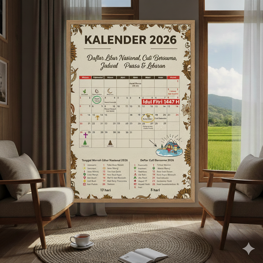 Warga melihat jadwal libur nasional 2026 untuk menyiapkan agenda kerja dan keluarga sejak awal tahun.