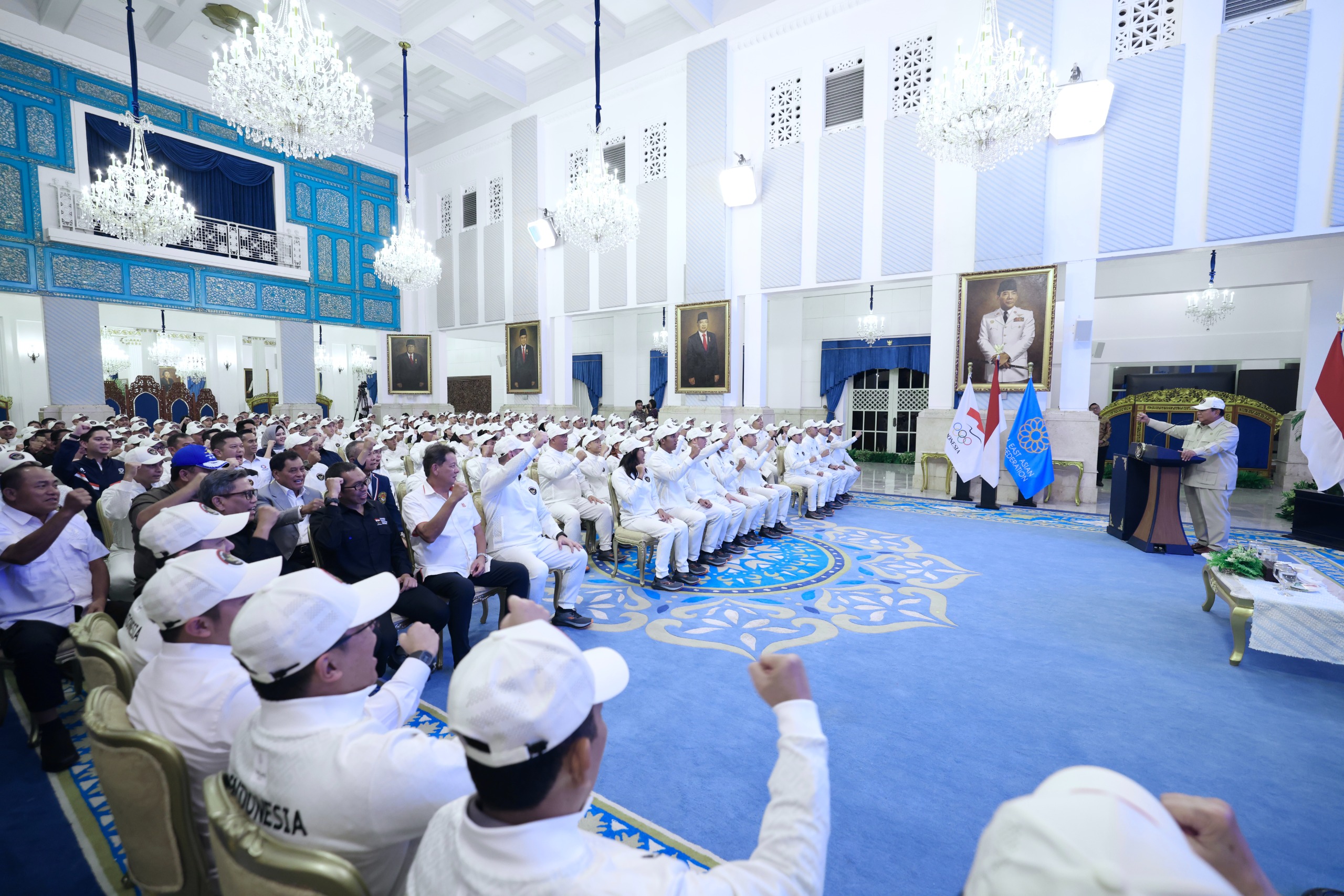 Presiden RI Prabowo Subianto melepas Kontingen Indonesia menuju SEA Games ke-33 di Thailand dengan pesan yang kuat, Jumat (5/12/2025).&nbsp;&nbsp;