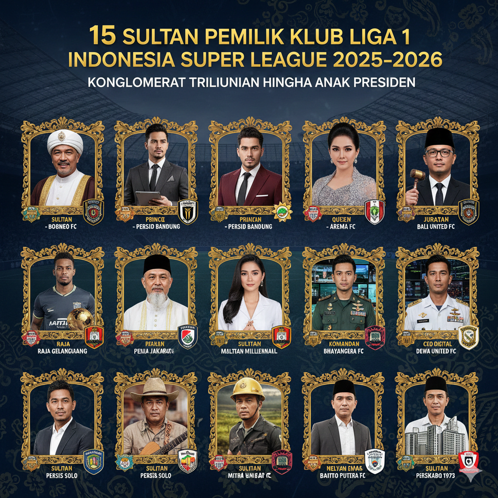 15 Sultan Pemilik Klub Liga 1 Indonesia Super League 2025&ndash;2026, Ada Konglomerat Triliunan hingga Anak Presiden
