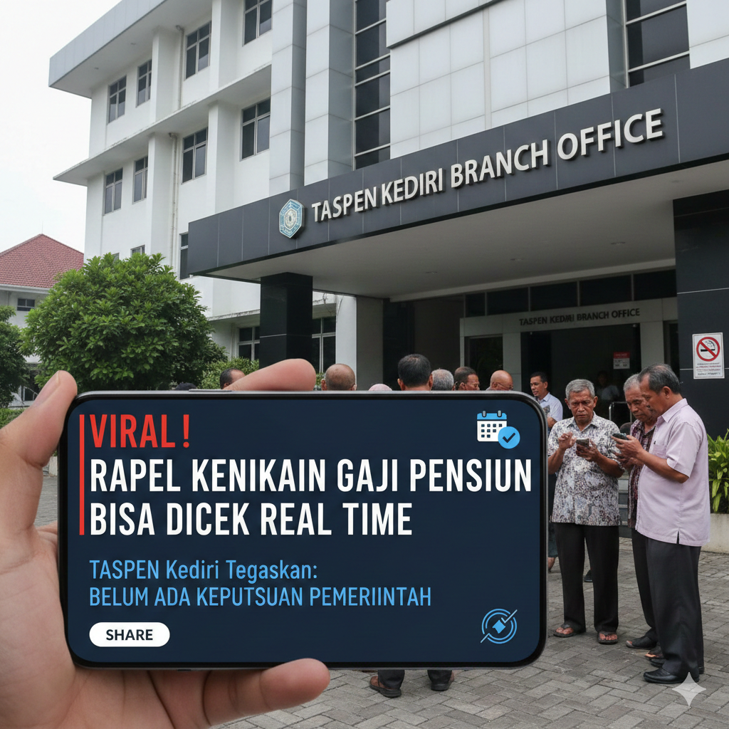 Viral Rapel Kenaikan Gaji Pensiun Bisa Dicek Real Time, TASPEN Kediri Tegaskan: Belum Ada Keputusan Pemerintah