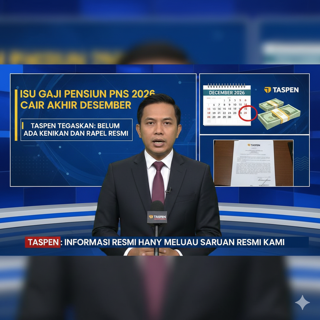 Isu Gaji Pensiun PNS 2026 Dipastikan Cair Akhir Desember, TASPEN Tegaskan Belum Ada Kenaikan dan Rapel Resmi